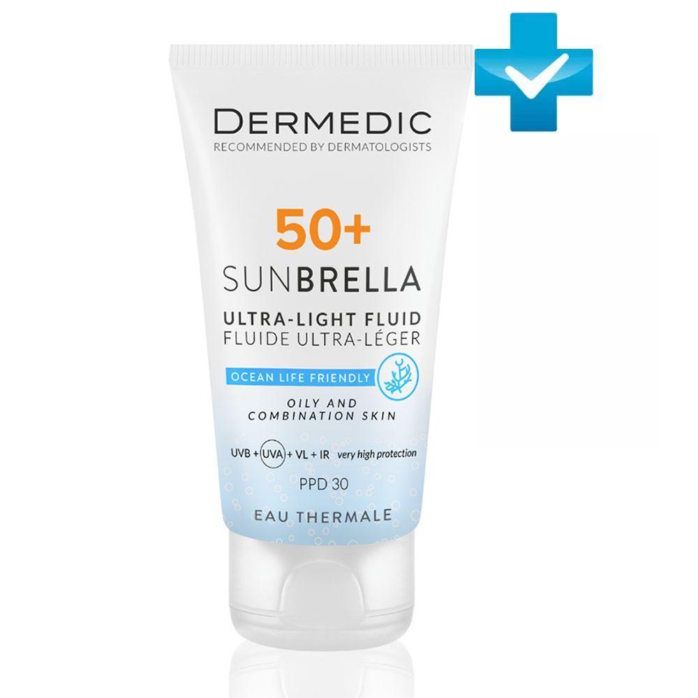 Ультра-лёгкий солнцезащитный флюид SPF50+ для жирной и комбинированной ...